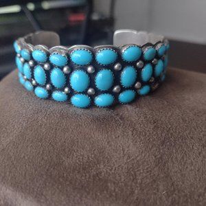 Sterling Silver and Turquoise Navajo cuff bracelet